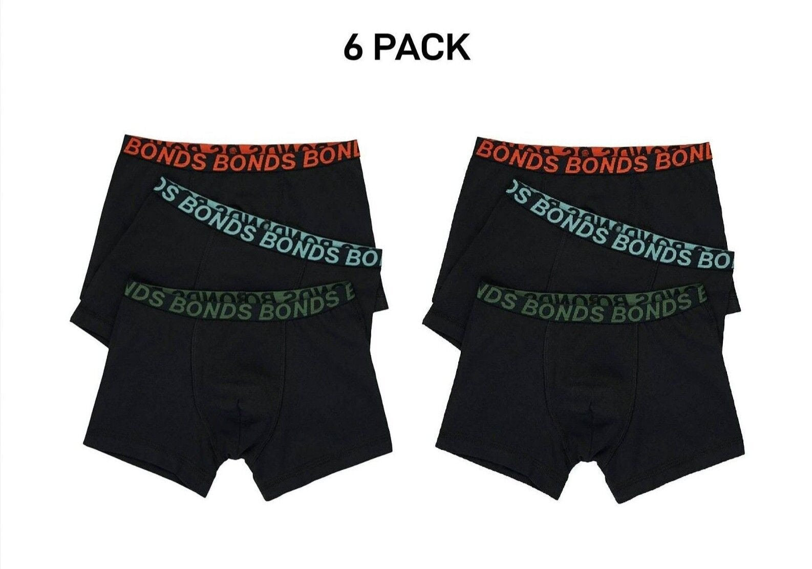 Bonds Boys Trunk Sport Moisture Wicking Cool & Dry Comfort Covered 6 Pack UWKN3A