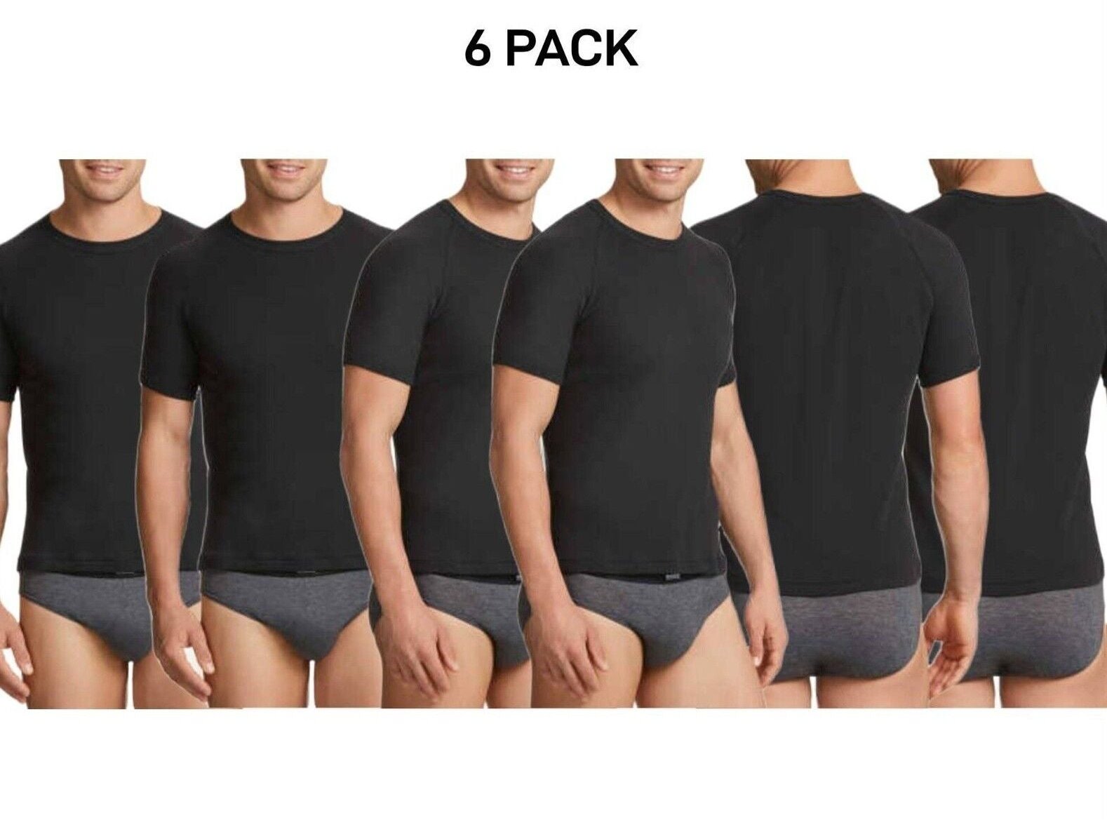 Bonds Mens Genuine Raglan Crew Neck Perfect Tee Close Body Fit 6 Pack M9372W