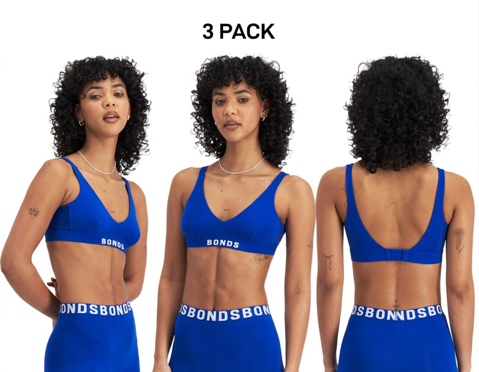 Bonds Womens Chafe Off Crop Ultimate Comfort Soft and Cooling Finish 3 Pack WR3X