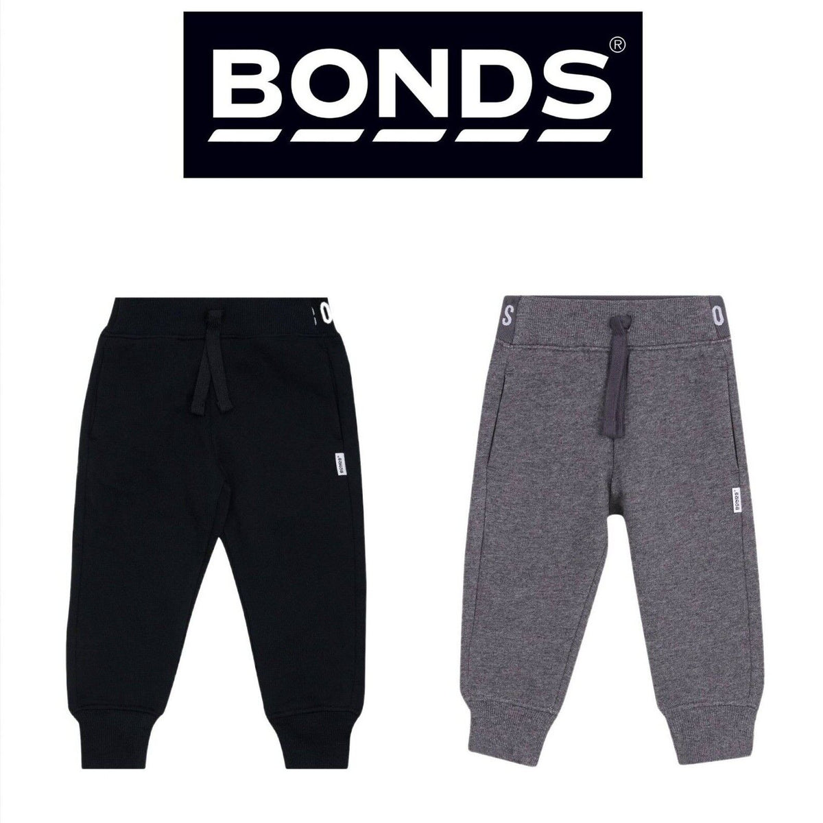 Bonds Baby Fleece Trackie Pants Stretchy Branded Waistband Soft & Snuggly KVRJA