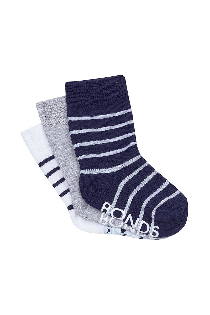 Bonds Baby Stay On Crew Socks with Grippy Soles Breathable Cotton 12 Pack RXQ33N