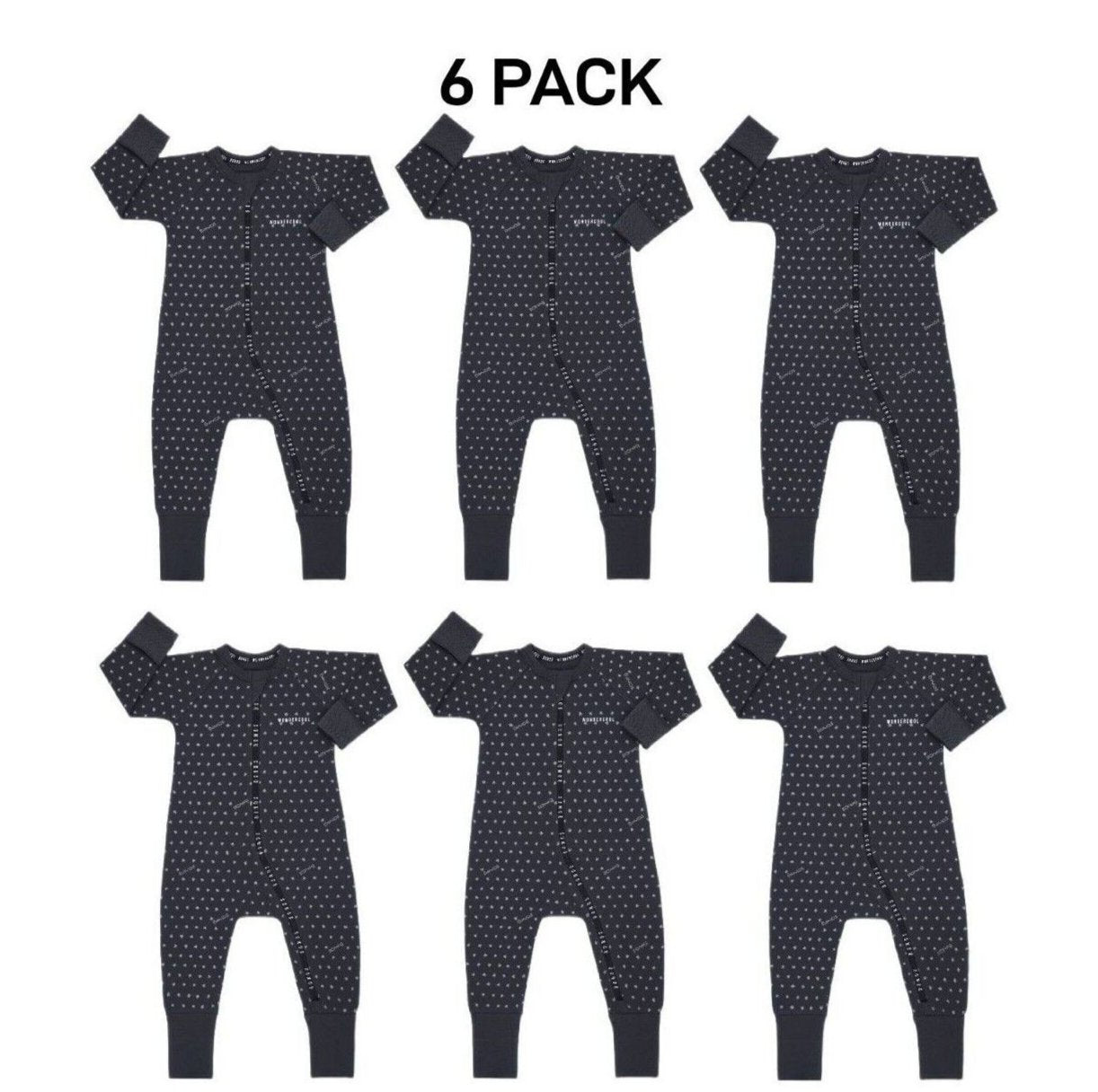 Bonds Baby Wondercool Zip Wondersuit Warmth Two-way Safety Zip 6 Pack BX49A