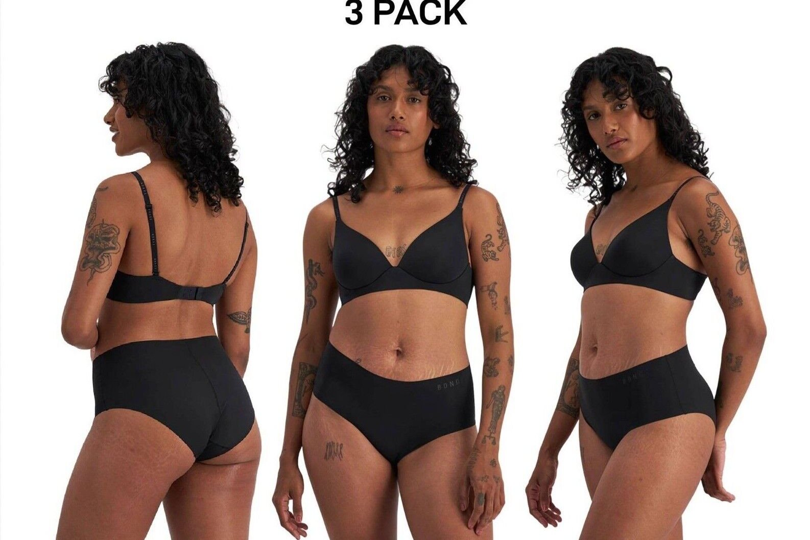 Bonds Womens Invisible Freecuts Full Brief Light Sleek Full Coverage 3 Pack WRCT