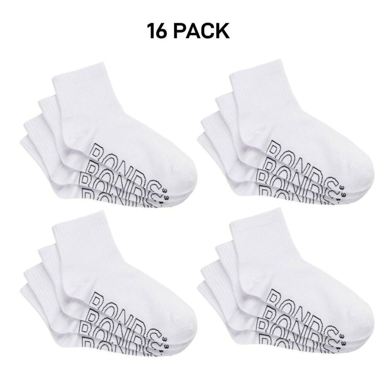 Bonds Womens Logo Lightweight Quarter Crew Mesh Cooling Zones 16 Pack LXPM4N