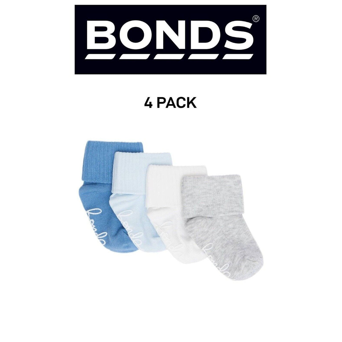 Bonds Baby Bamboo Cuff Super Soft and Feature Fun Colours 4 Pack R41354