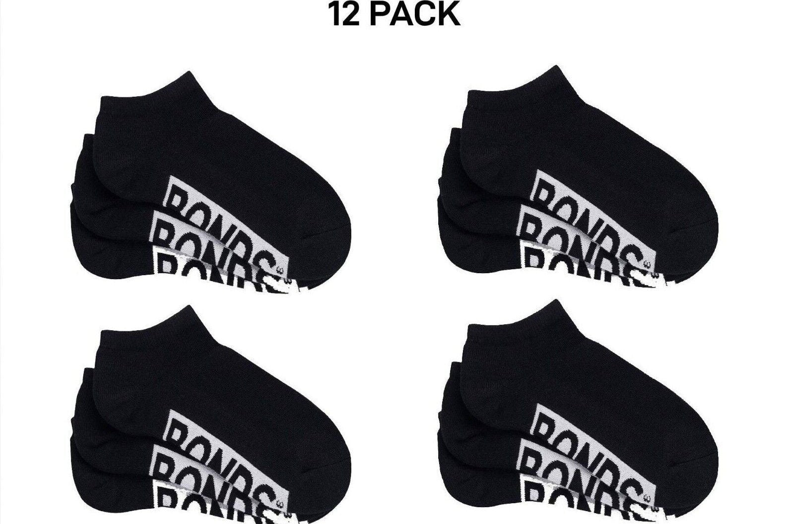 Bonds Womens Logo Cushioned Low Cut Comfy Smooth Toe Seams 12 Pack LXPY3N