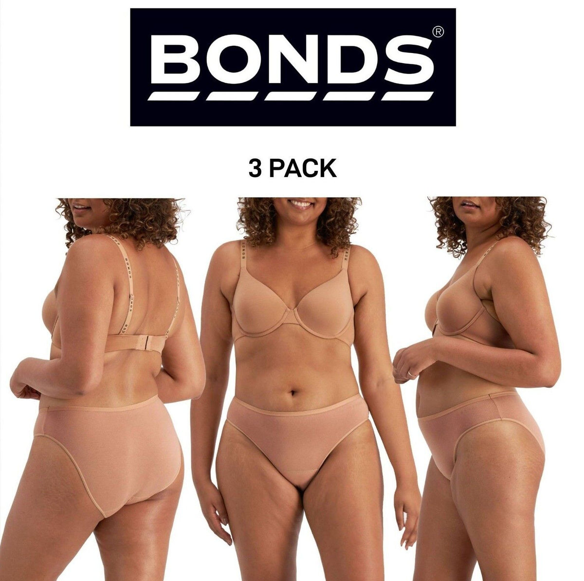 Bonds Womens Damn Dry Hi Bikini Absorb Leaks and Control Odour 3 Pack WRRNA