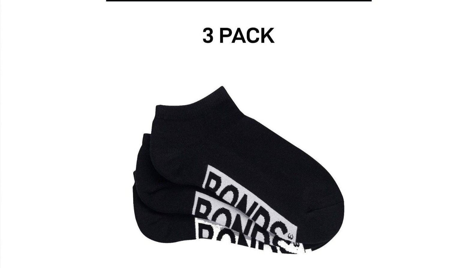 Bonds Womens Logo Cushioned Low Cut Comfy Smooth Toe Seams 3 Pack LXPY3N