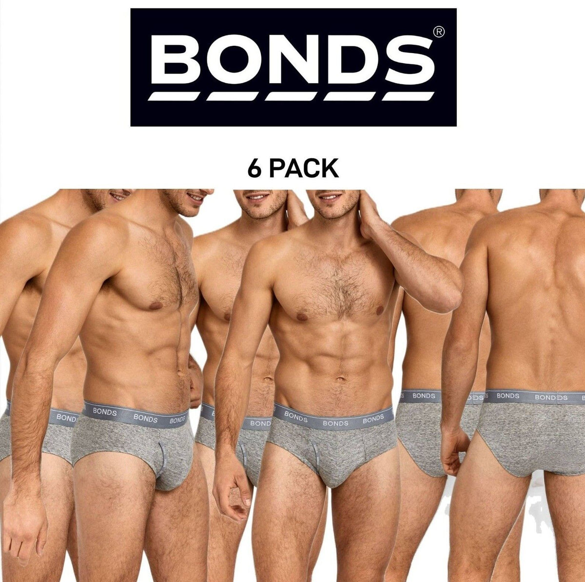 Bonds Mens Guyfront Brief Soft and Stretchy Cotton Functional Fly 6 Pack MZVI