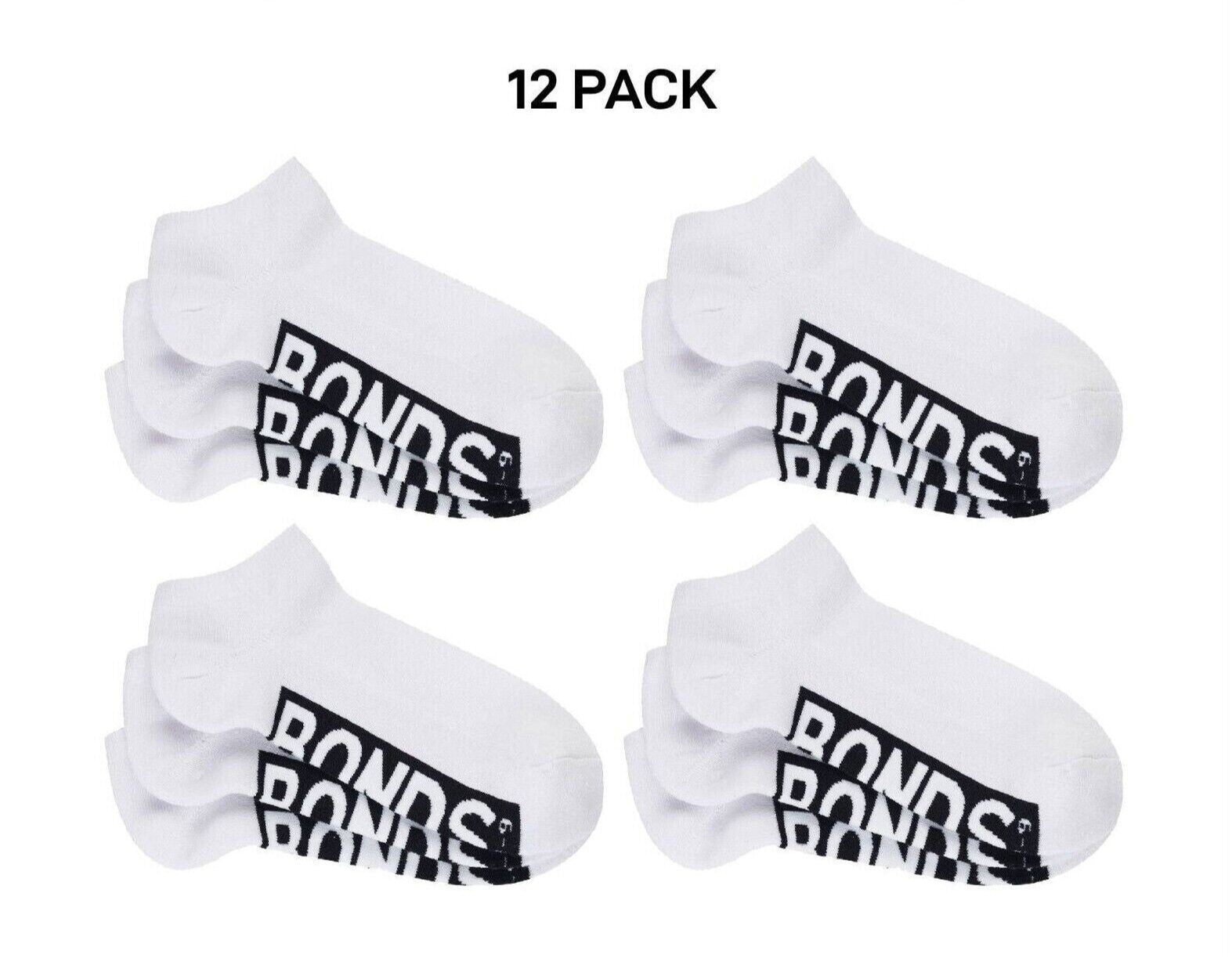 Bonds Mens Logo Cushioned Low Cut Smooth and Comfy Cotton Socks 12 Pack SXNA3N