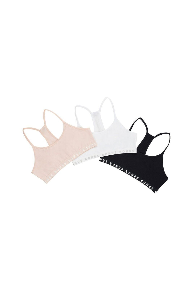 Bonds Girl Hipster Racer Crop Non-Slip Strap Racerback Shape Bra 12 Pack UWPT3A