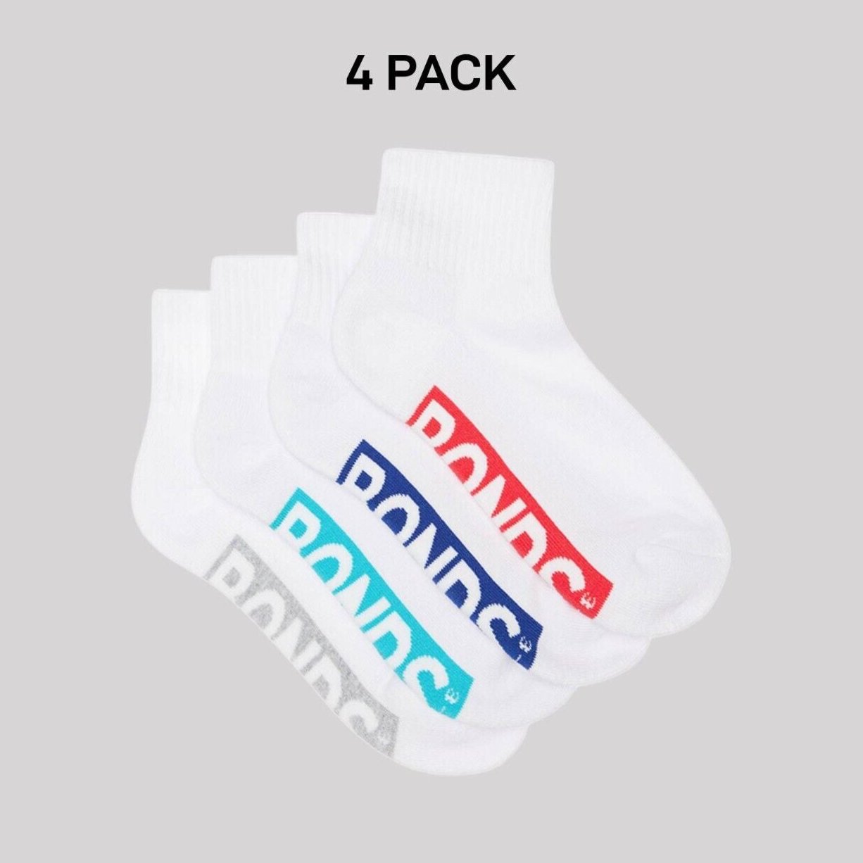 Bonds Kids Logo Light Quarter Crew Socks Comfy Mesh Cooling Zones 4 Pack RXU64W