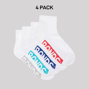 Bonds Kids Logo Light Quarter Crew Socks Comfy Mesh Cooling Zones 4 Pack RXU64W