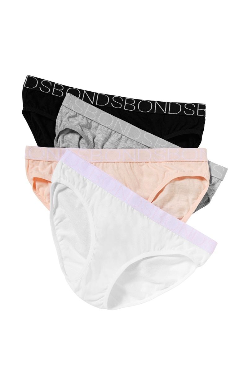 Bonds Girls Bikini Undies Flexible Lightweight and Breathable 4 Pack UZR14A