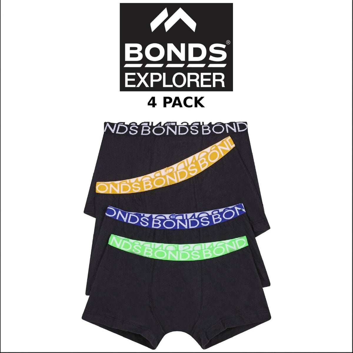 Bonds Boys Trunk Supportive Pouch with Comfy Coverage 4 Pack UWCD4A 08K