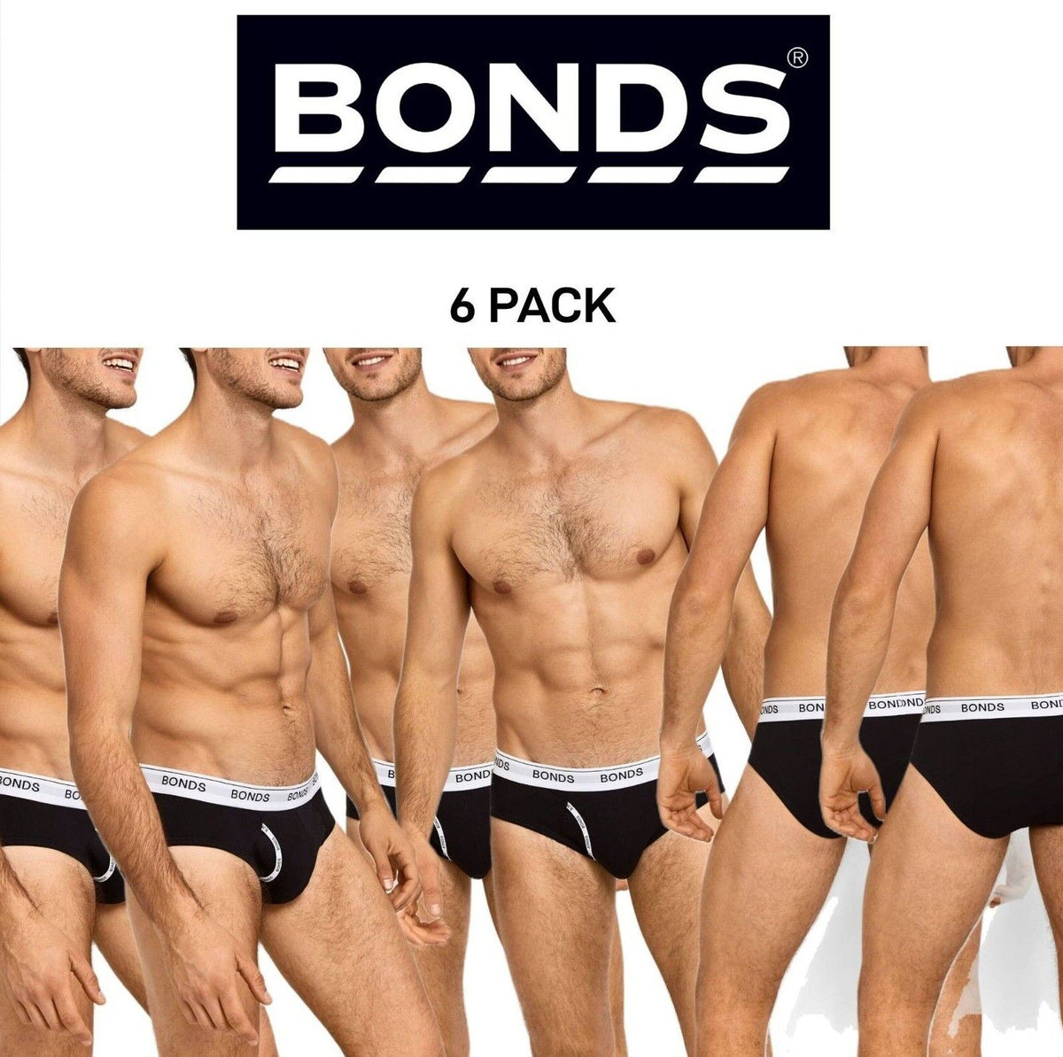 Bonds Mens Guyfront Brief Soft and Stretchy Cotton Functional Fly 6 Pack MZVI