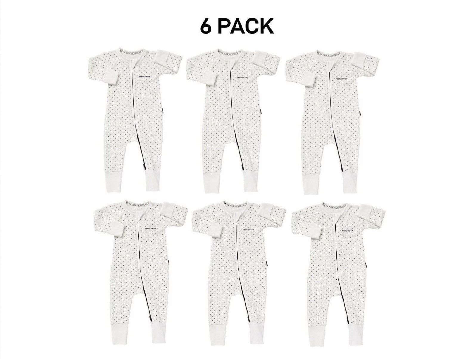 Bonds Baby Poodlette Zip Wondersuit Soft Cotton Warmth Terry Fabric 6 Pack BZJSM