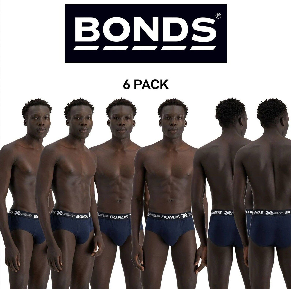 Bonds Mens X-Temp Brief X-Treme Support and X-Tra Comfort Undies 6 Pack MX4L