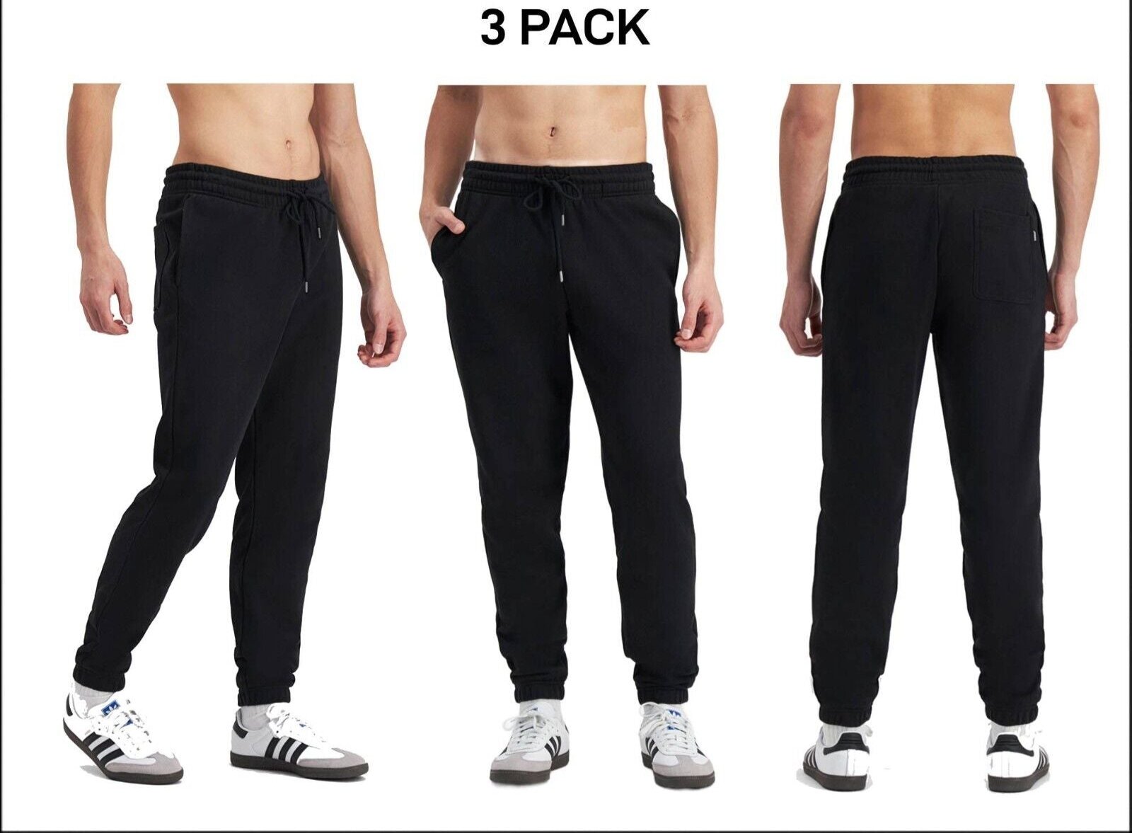 Bonds Mens Originals Jogger Relaxed Convenient Side & Back Pockets 3 Pack AVMGI