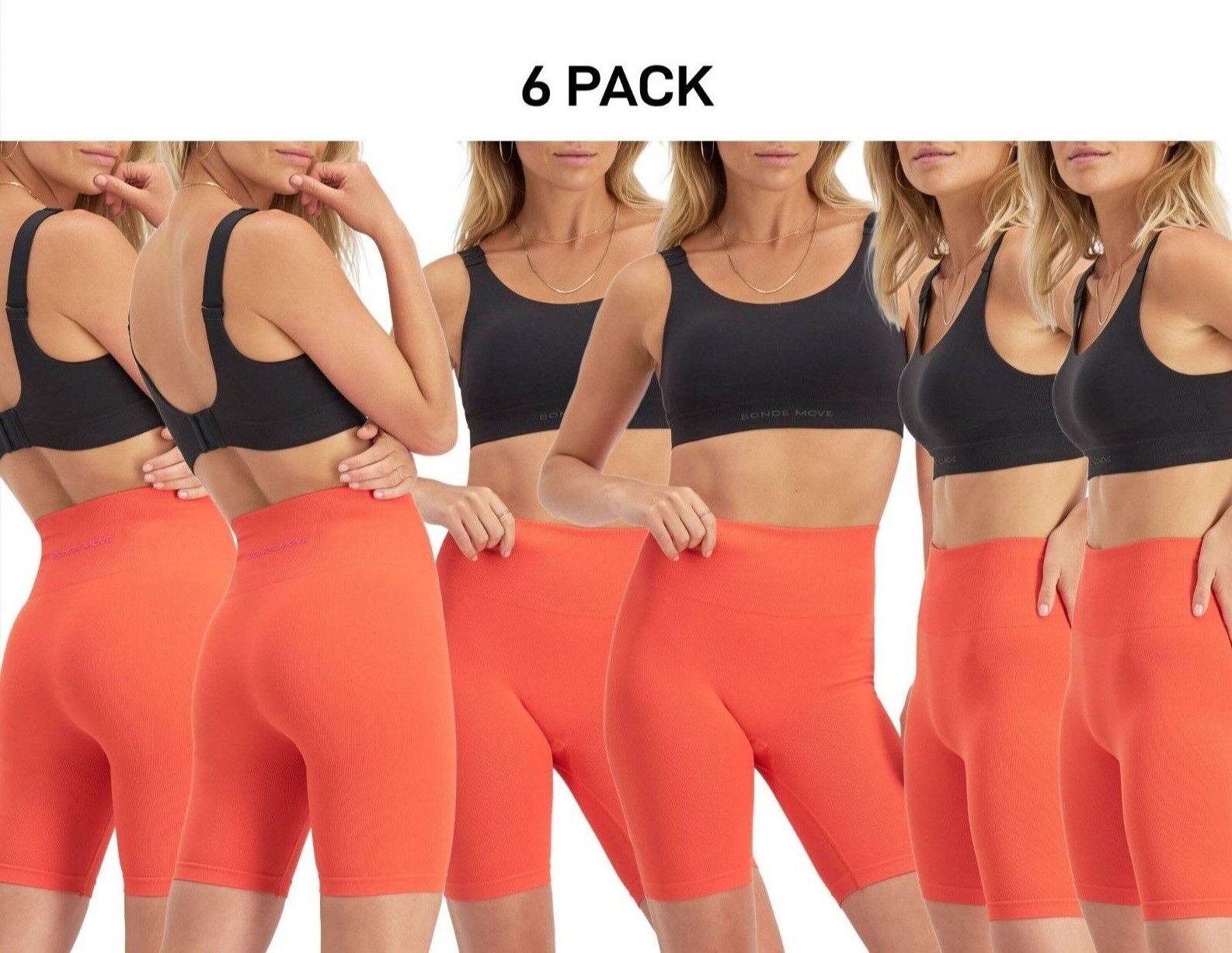 Bonds Womens Move Seamless Bralette High Quality Moisture Wicking 6 Pack CRTDI