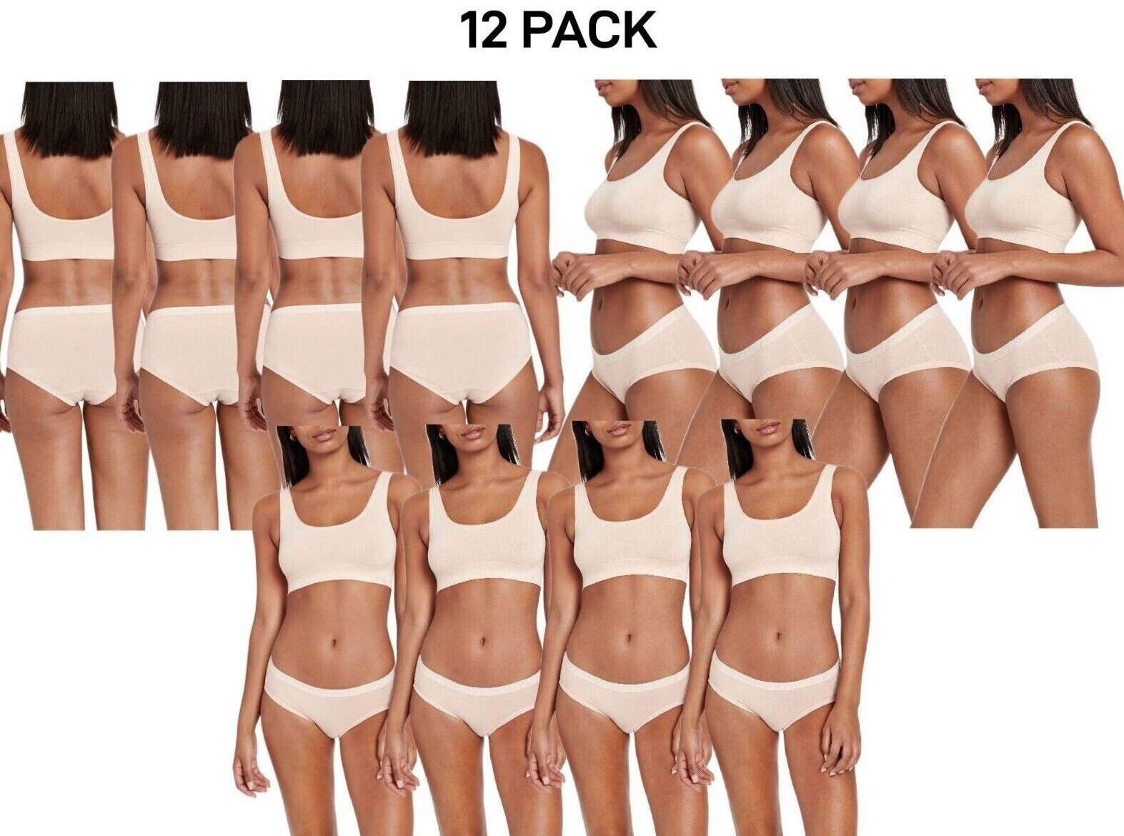 Bonds Womens Cottontails Midi Breathability and Comfort Brief 12 Pack WY5PA