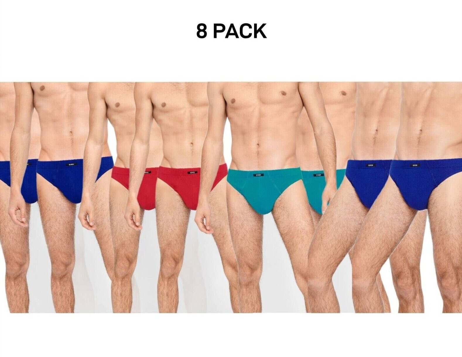 Bonds Mens Action Brief  Soft Cotton and Encased Elastic Comfort 8 Pack M8OS4