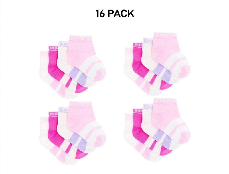 Bonds Baby Sportlet Arch Support Soft Breathable Comfiness Socks 16 Pack RXXL4N