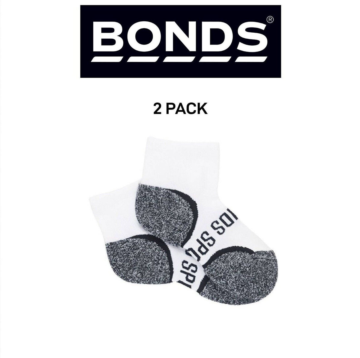 Bonds Kids Ultimate Comfort Quarter Crew Extra Cushioning Socks 2 Pack RY8K2N