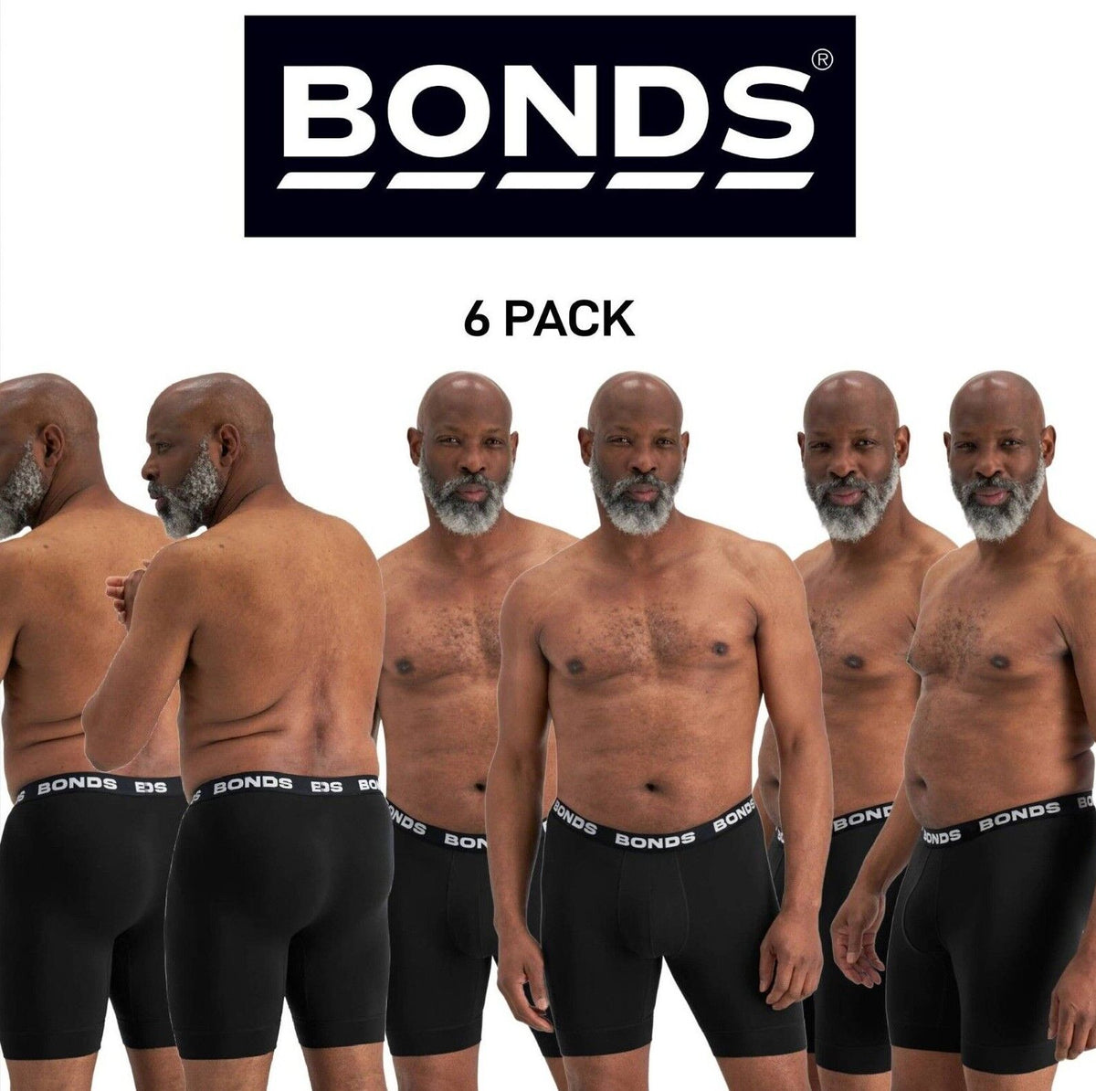 Bonds Mens Total Package Long Trunk Soft and Breathable Support 6 Pack MWHK