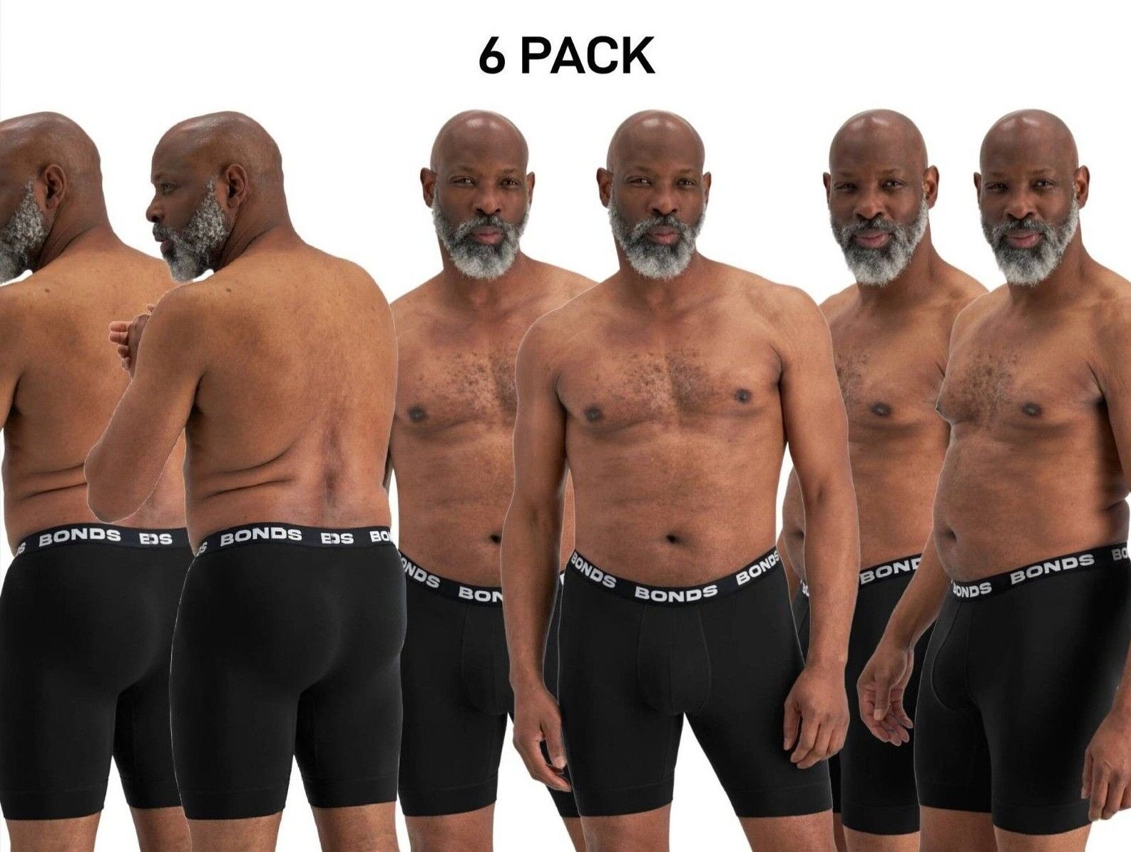 Bonds Mens Total Package Long Trunk Soft and Breathable Support 6 Pack MWHK