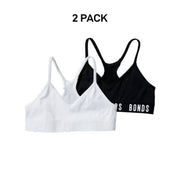 Bonds Girls Super Stretchies Racer Crop Double Layered Front 2 Pack UXNK2A