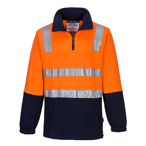 Portwest Cotton Brush Fleece Jumper with Tape Reflective Safety MF615