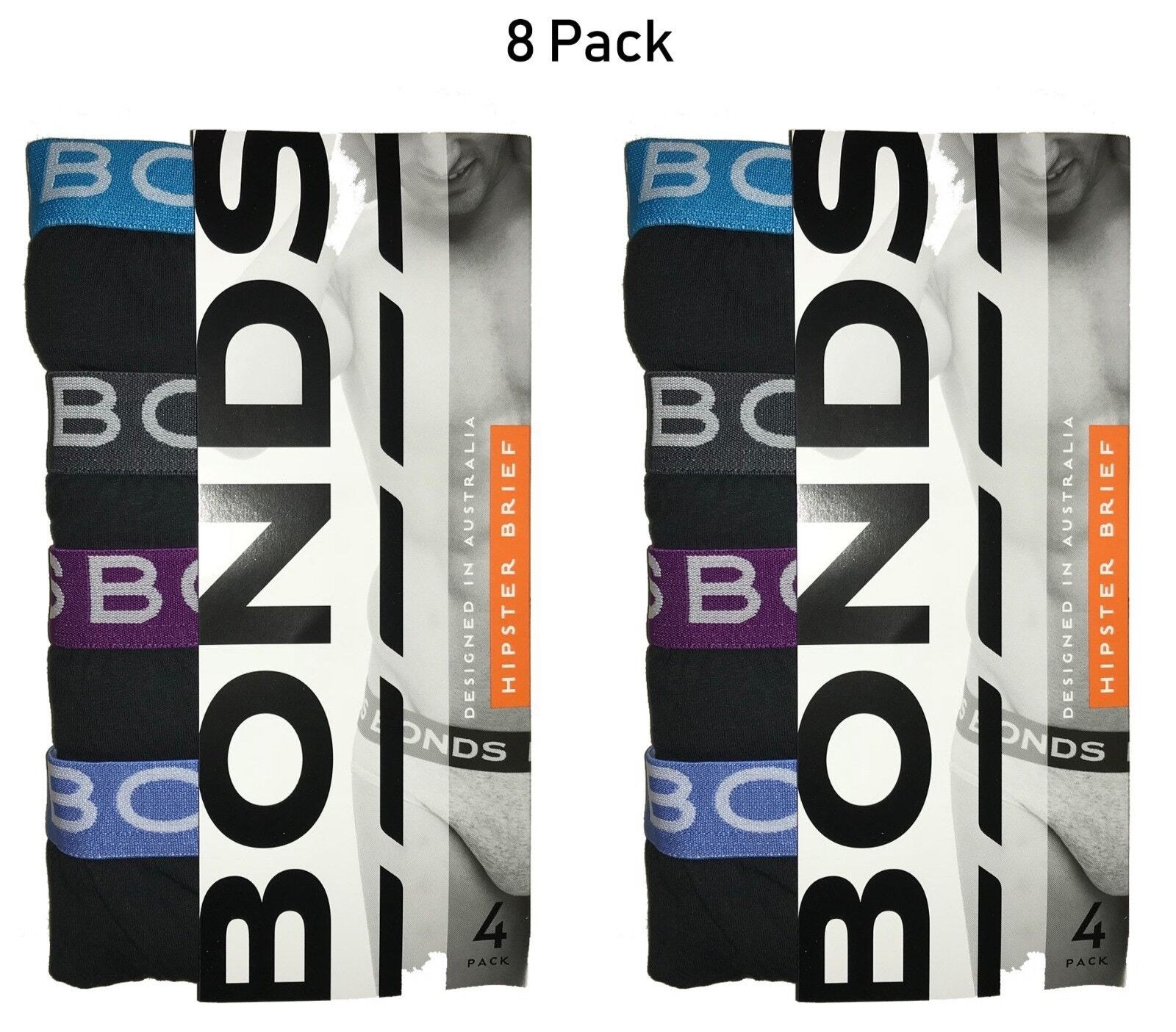 Mens Bonds Basic Everyday New Hipster Brief 8 Pack M38DM4 Work & Sport Cotton