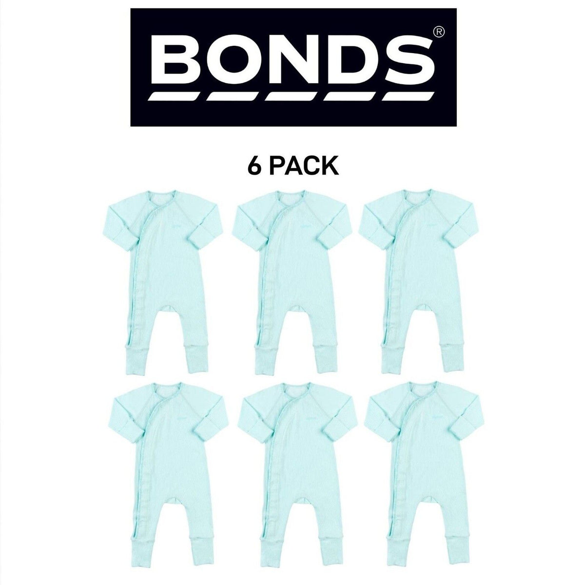 Bonds Baby Pointelle Cozysuit Branded Elastic Trim Aussie Cotton 6 Pack BXGGA