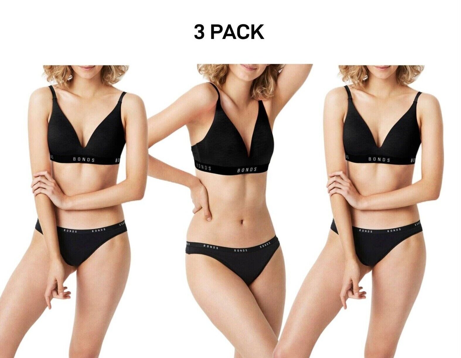 Bonds Womens Original Gee Soft Breathable Stretchable Waist Brief 3 Pack WVGHA
