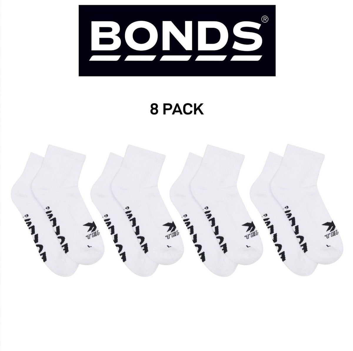 Bonds Mens X-Temp Quarter Crew Socks Dynamic Dual Action Cooling 8 Pack SXX72N