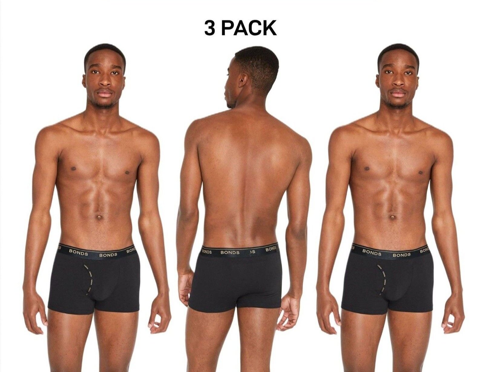 Bonds Mens Guyfront Trunk Seamless Side Comfortable Functional Fly 3 Pack MZVJSI