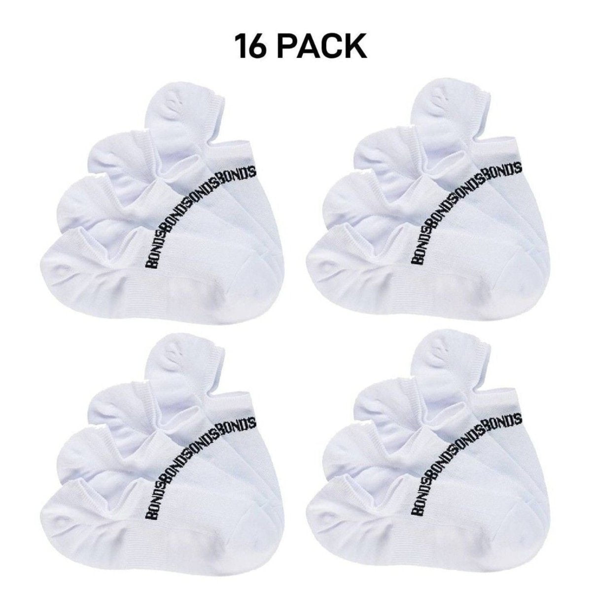 Bonds Womens Play It Cool No Show Breathable Mesh Panels Socks 16 Pack LYE74N