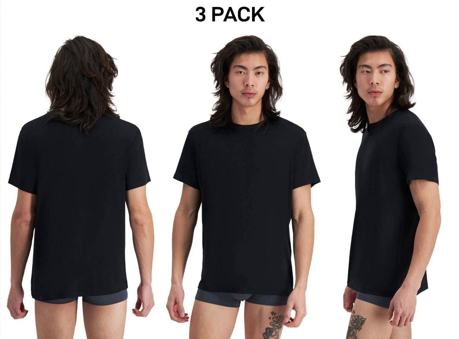 Bonds Mens Sleep Viscose Bamboo Tee Shirt Relaxed Comfortable Fit 3 Pack MW9V