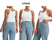 Bonds Womens Organic Chesty Singlet Flat-locked Side Seam Cotton Rib 3 Pack WTHY