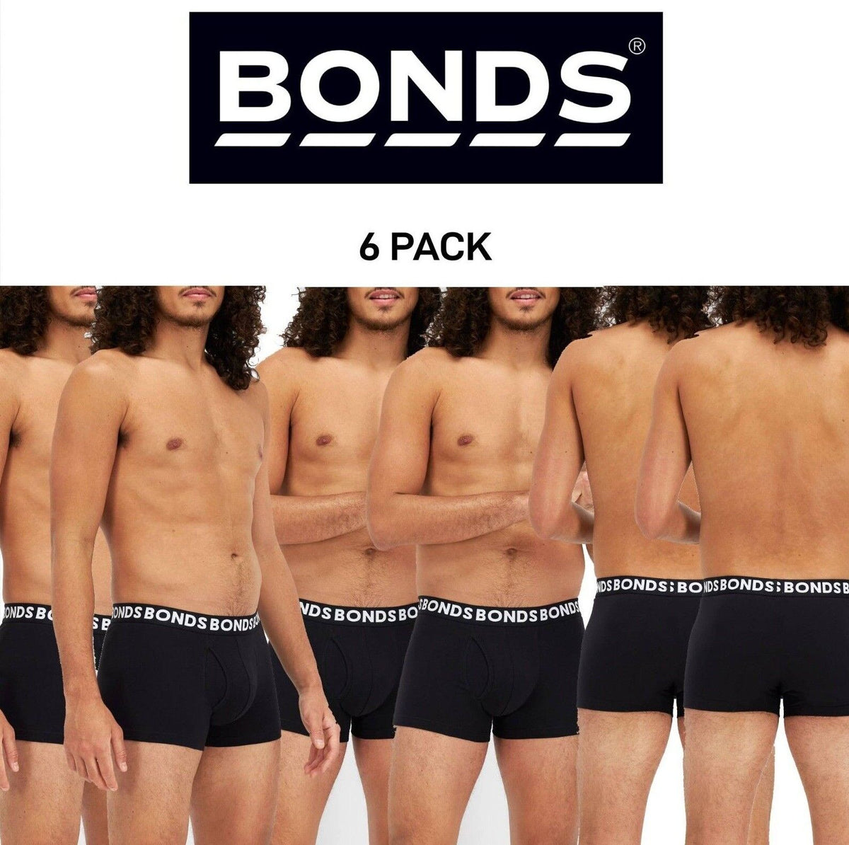 Bonds Mens Everyday Trunks Convenient Double Lined Pouch Underwear 6 Pack MWQ8