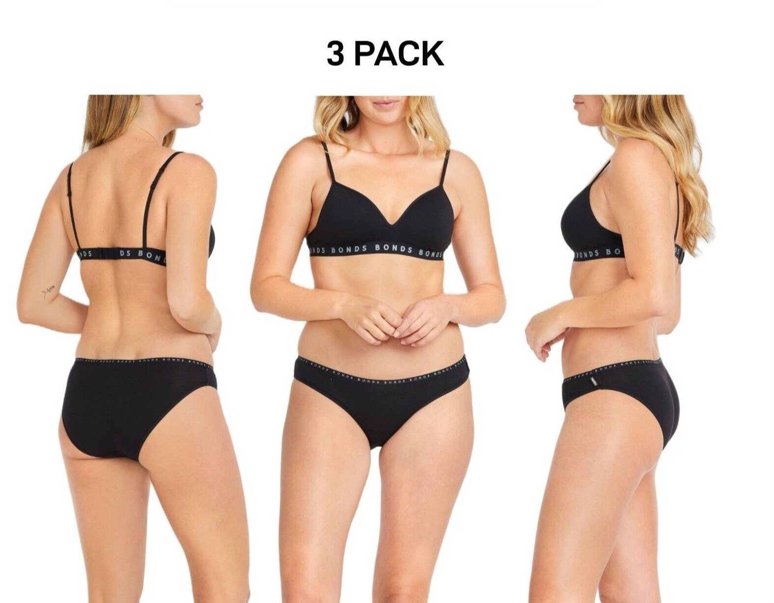 Bonds Womens Hipster Bikini Comfortable Coverage Low Rise Waist 3 Pack WUVXA