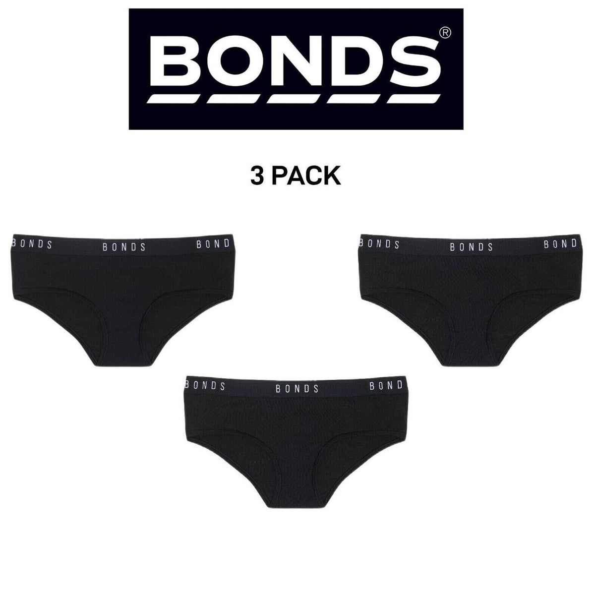 Bonds Womens Original Boyleg Brief Classic Contouredelastic Trims 3 Pack WVGLA