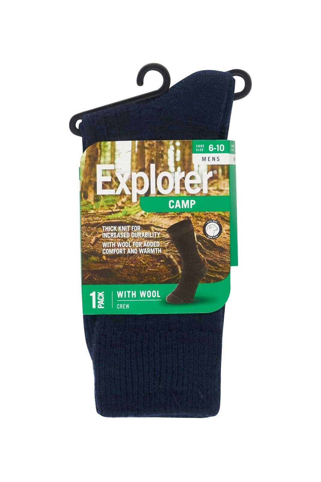 Bonds Explorer Camp Wool Crew Soft Cushioned Durable Sock 6 Pack SYQE1N