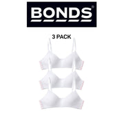 Bonds Girls Stretchies Contour Crop Extendable Elastic Straps Bra 3 Pack UZR31A