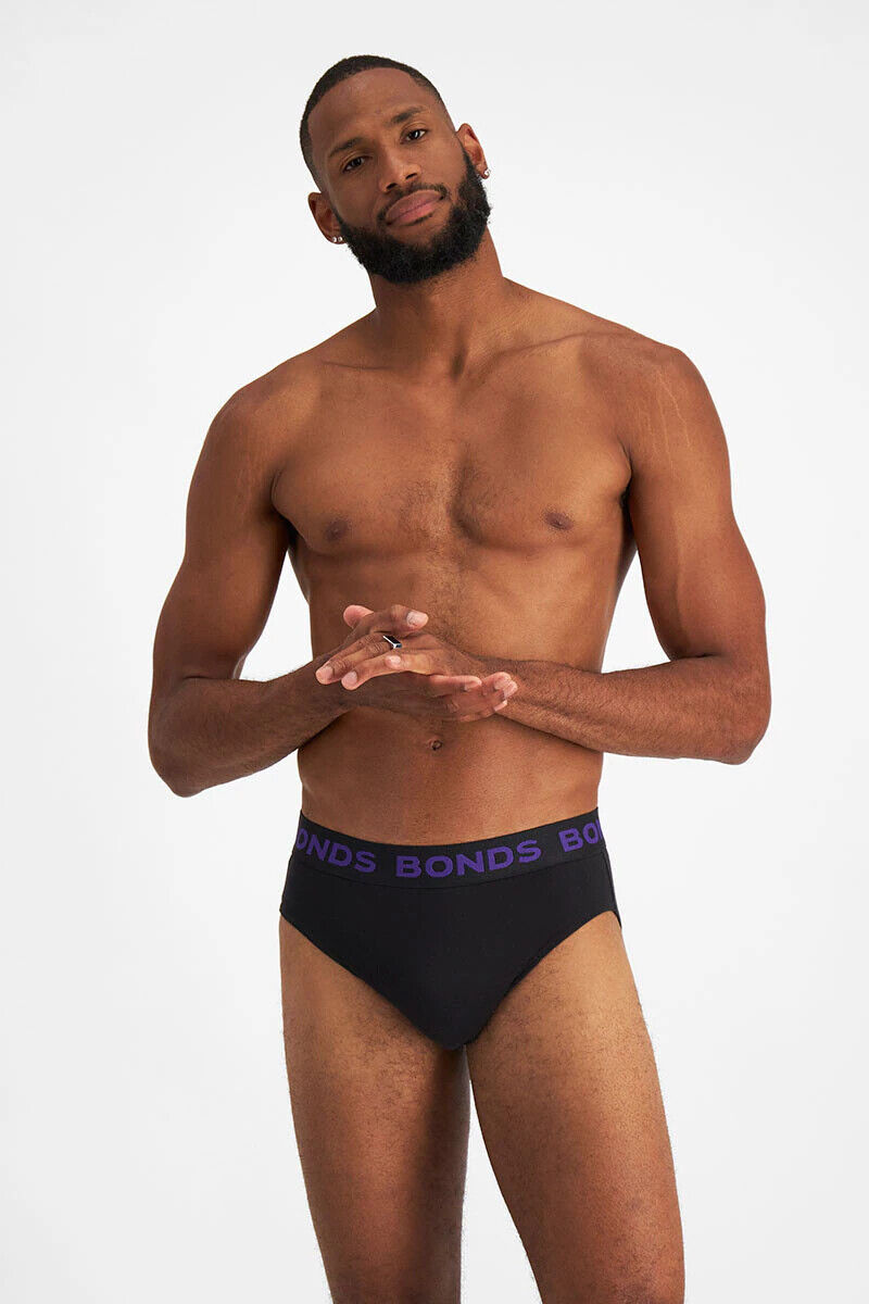 Bonds Mens Hipster Brief Super Soft Branded Elastic Waistband 10 Pack M8DMTX