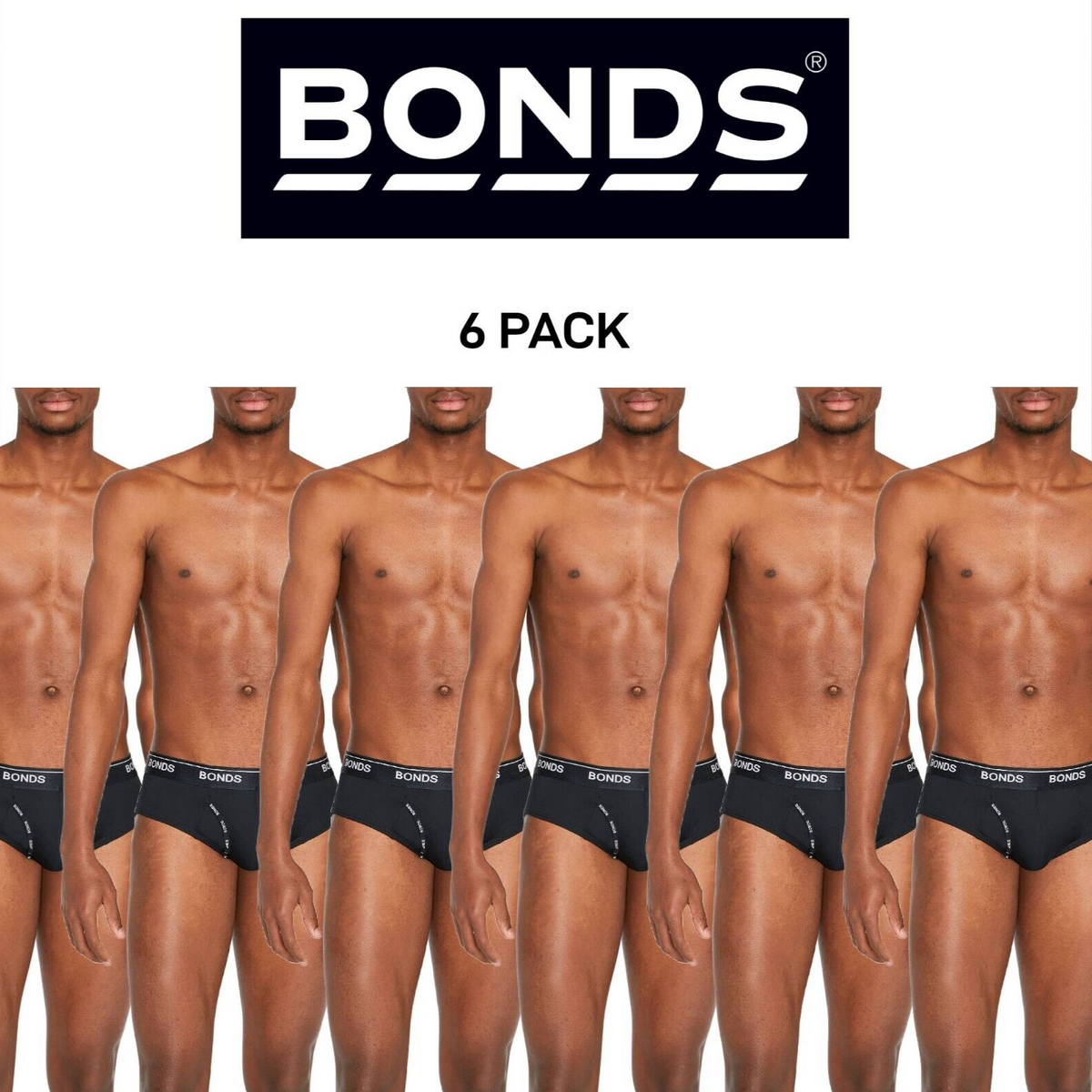 Bonds Mens Microfibre Guyfront Brief Super Smooth Recycled Yarns 6 Pack MX6A