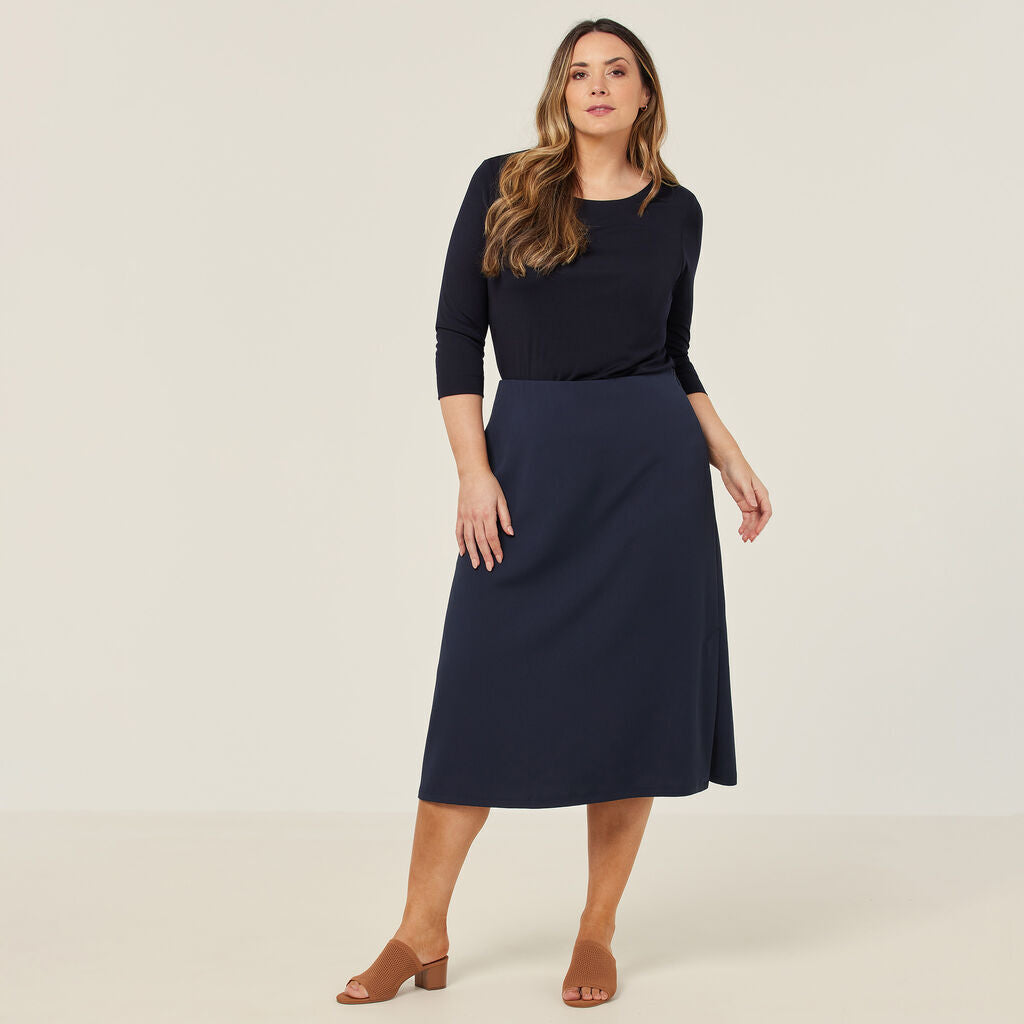 NNT Womens Crepe Stretch Comfy Lightweight Midi Lenght A-Line Skirt CAT2RV-Collins Clothing Co