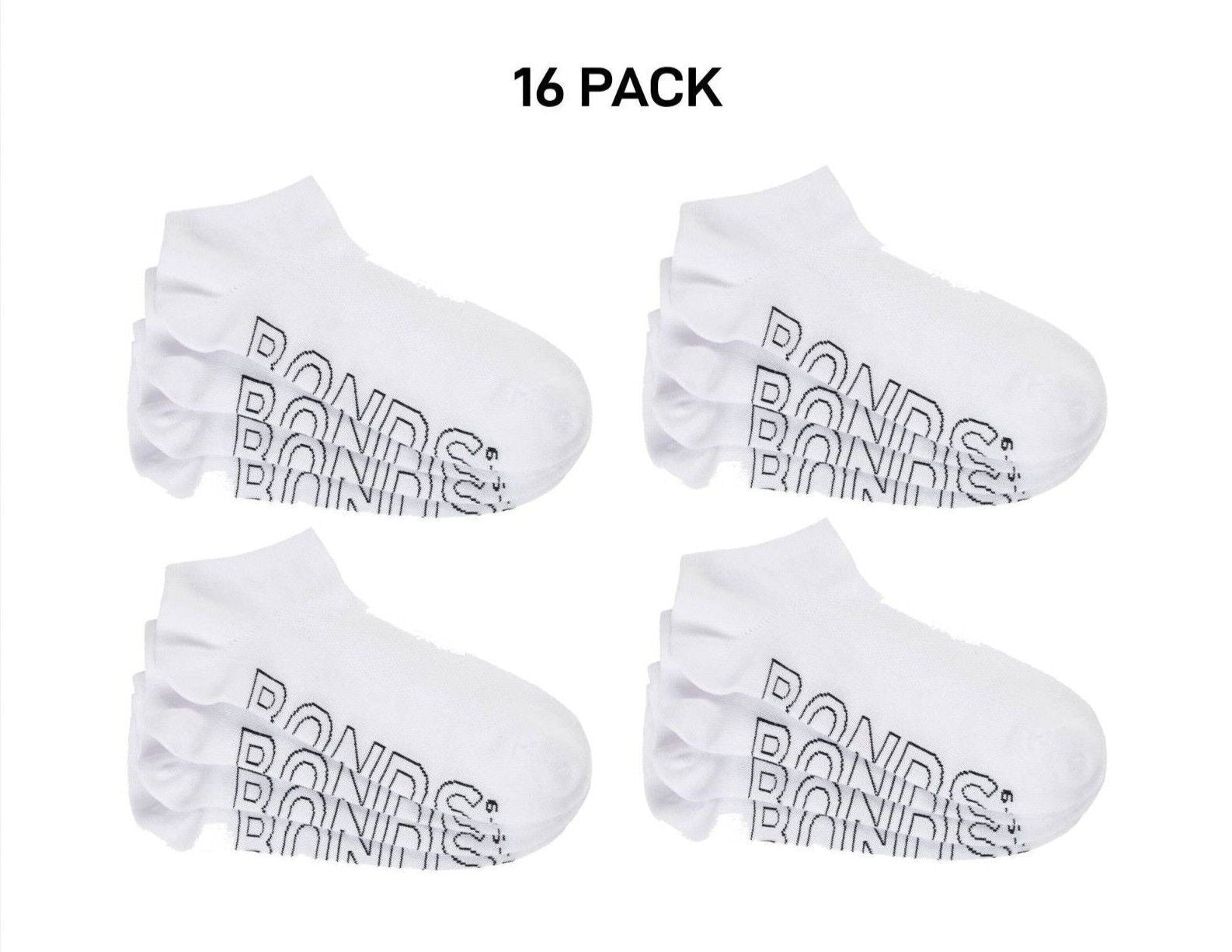 Bonds Mens Logo Lightweight No Show With Mesh Cooling Zone Socks 16 Pack SXN44N