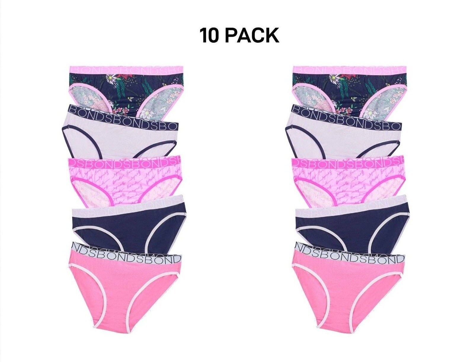 Bonds Girls Bikini Soft and Stretchy Perfect Everyday Coverage 10 Pack UWNV5A